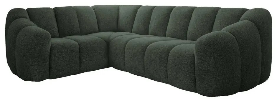 Sötétzöld sarokkanapé (bal oldali-L alakú) Shell – Miuform