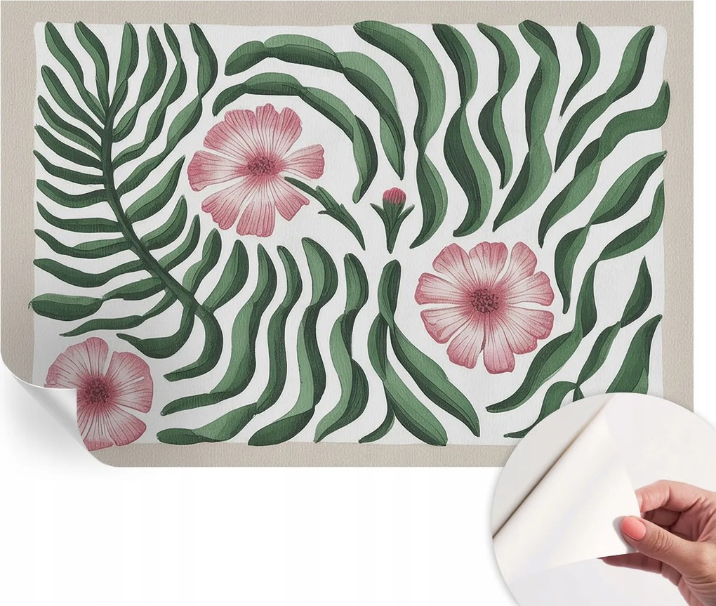 Dekoratív öntapadós fotótapéta Hálószobába Virágok levelek 104x70 cm