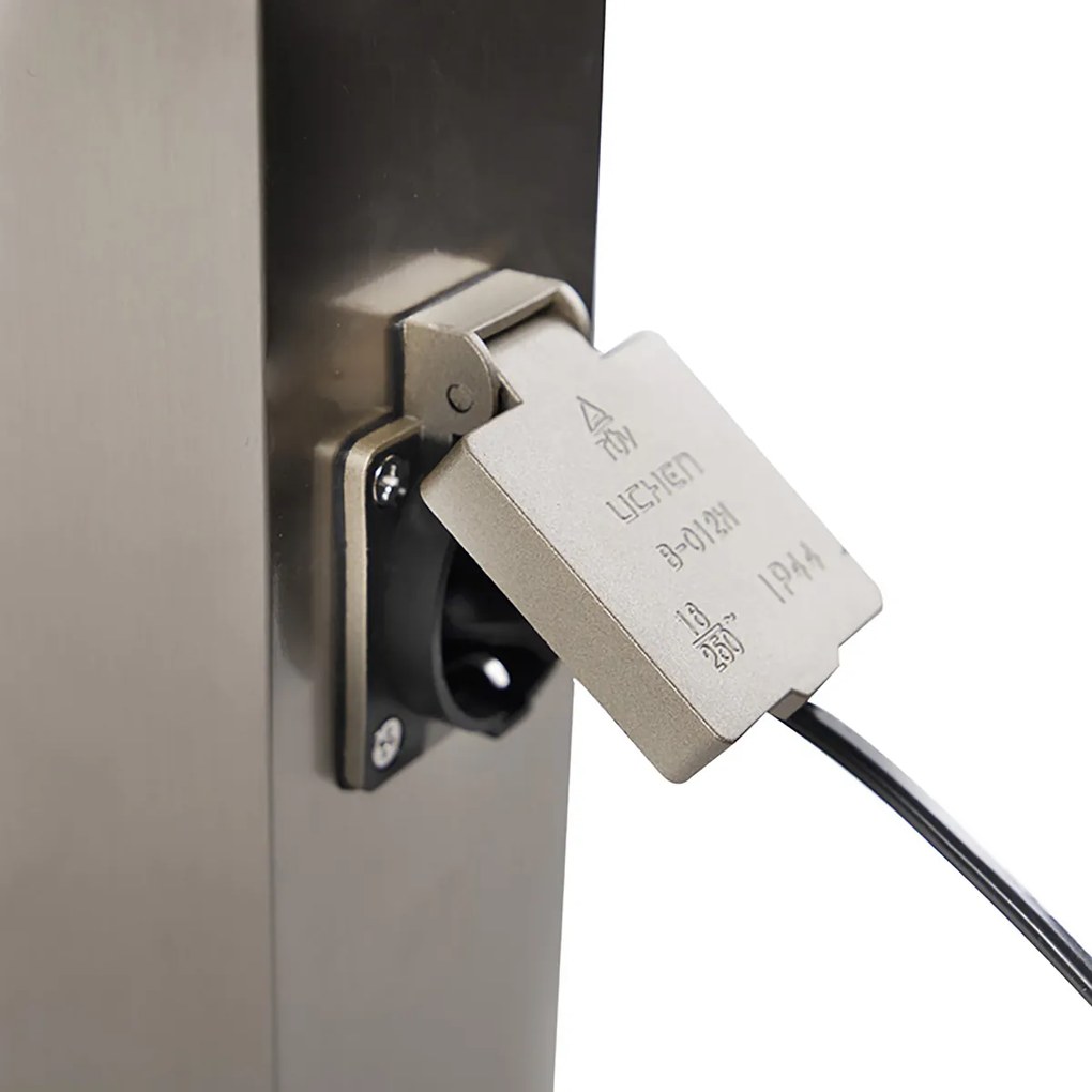 Kültéri lámpa acélból, foglalattal IP44 - Malios talpnyúlvánnyal és kábelátvezetéssel