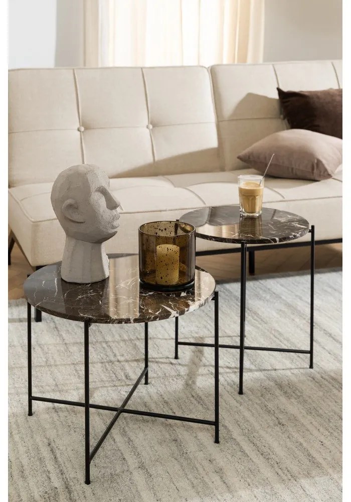 Kerek tárolóasztal márvány asztallappal ø 42 cm Avila – Actona