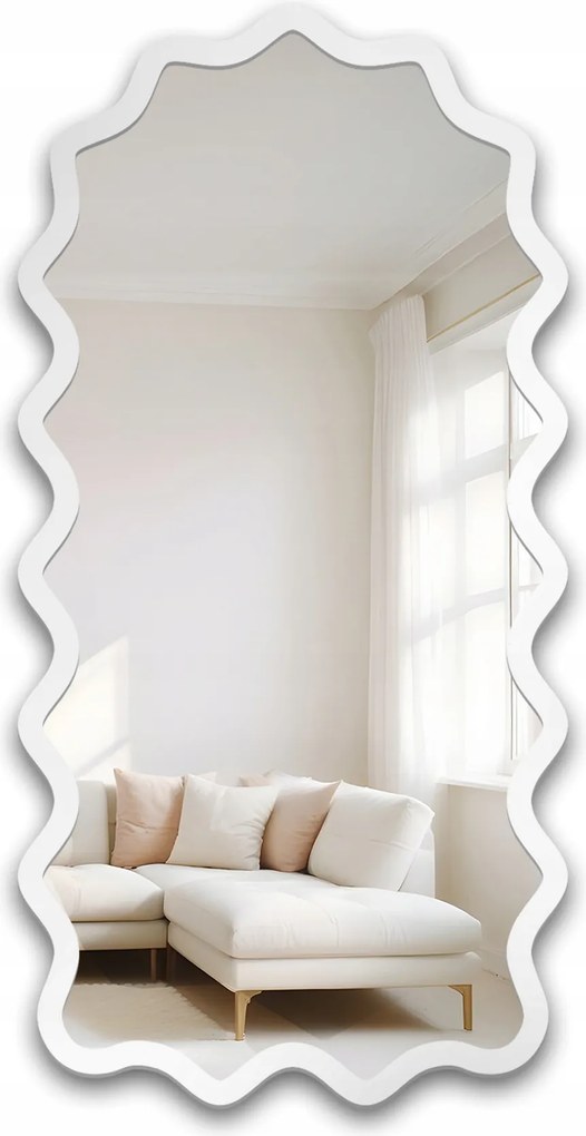 Aquarelle Sona hullámos tükör fehér Mdf keretben 100x200 fali