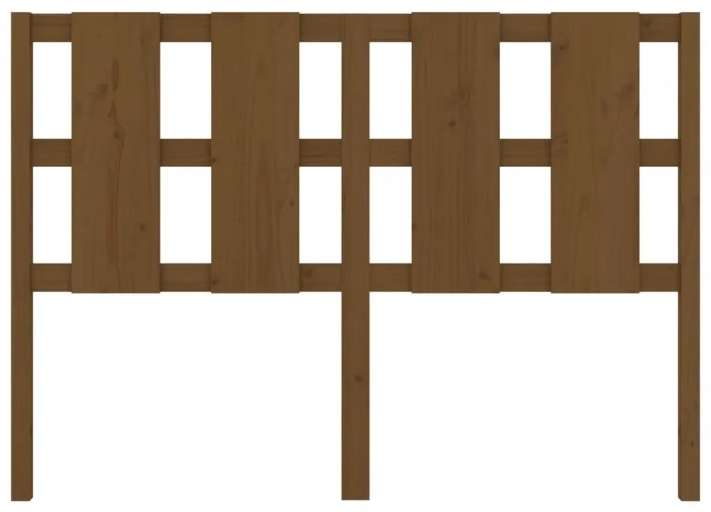 mézbarna tömör fenyőfa ágyfejtámla 125,5x4x100 cm