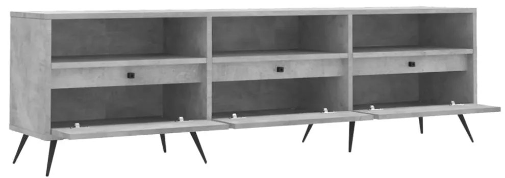 betonszürke szerelt fa TV-szekrény 150x30x44,5 cm