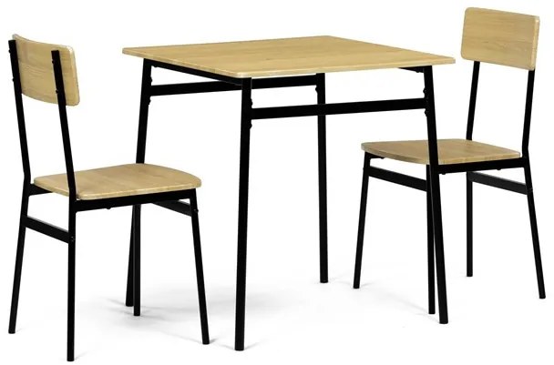 Jídelní set s 2 židlemi, 70x70x76cm, mdf, divoký dub, AUT-O2121 OAK