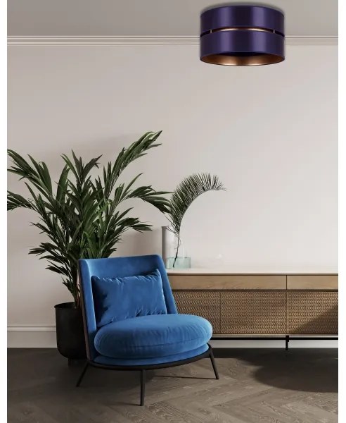 Duolla - Mennyezeti lámpa DUO 1xE27/15W/230V átm. 40 cm kék/arany