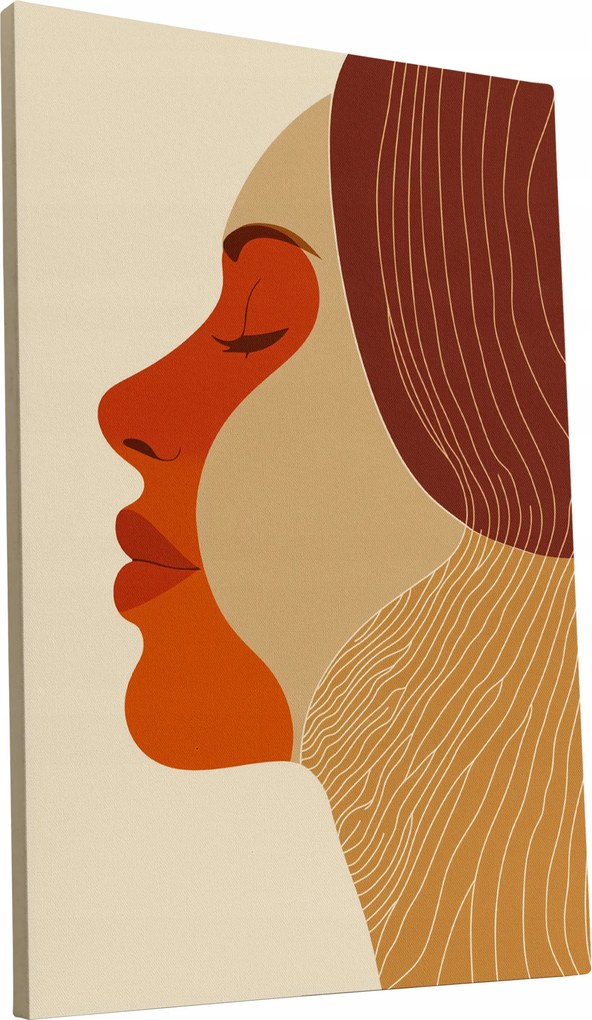 Vászonkép Retro Nő a 70-es évek stílusában otthon nappali 50x70