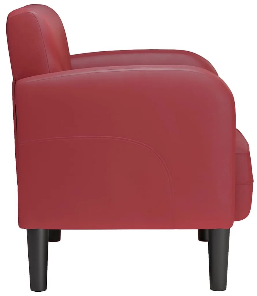 Bordó műbőr kanapé szék karfával 60 cm