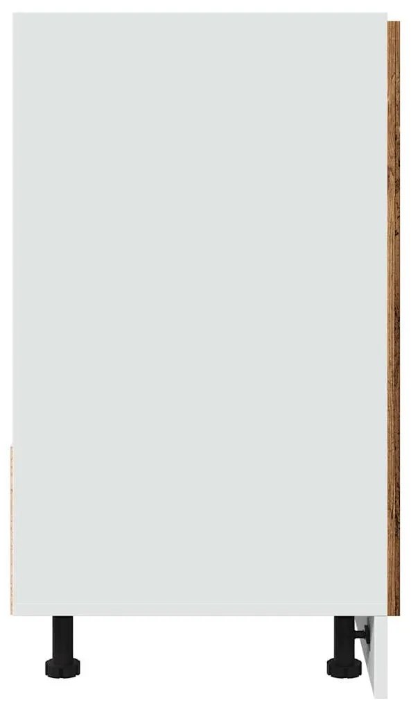 antik fa színű szerelt fa mosogató alsószekrény 80x46x81,5 cm