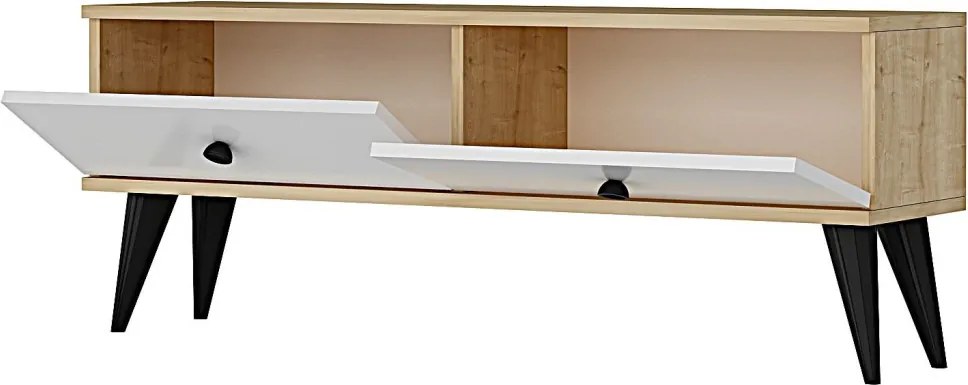 Mona TV-állvány, zafír tölgy-fehér, 120 cm