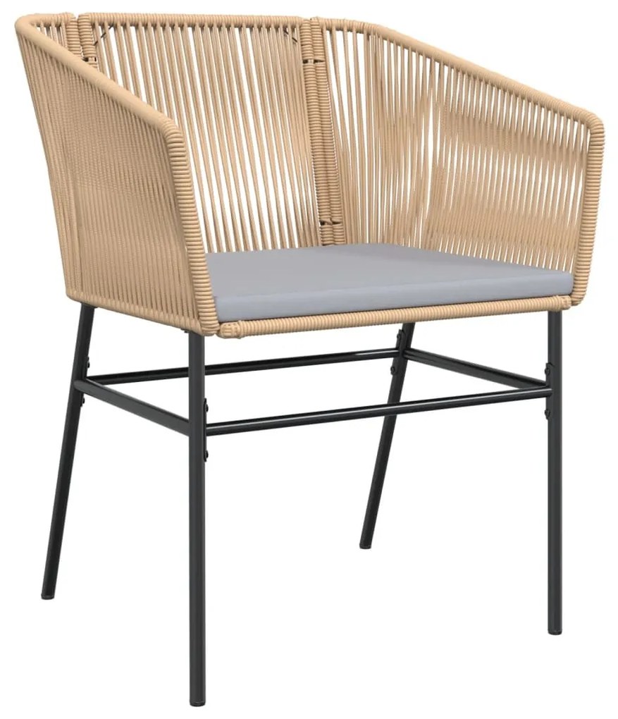 2 db barna polyrattan kerti szék párnákkal