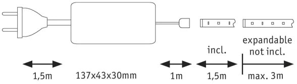 Paulmann 70671 -LED/18W IP44 Dimmelhető fürdőszobai szalag MAXLED 1,5m 6500K 230V