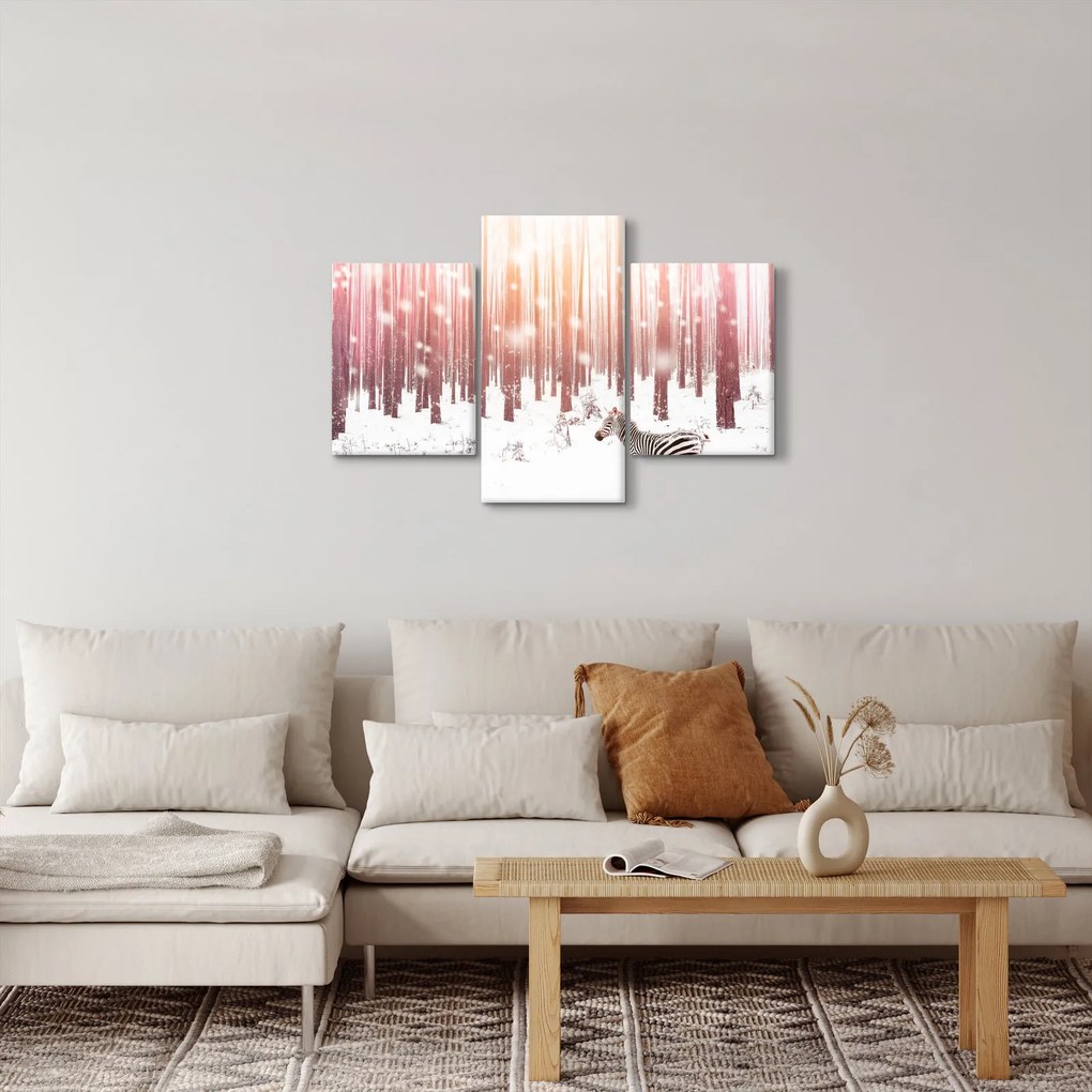 Kép - Zebra egy havas erdőben (90x60 cm)