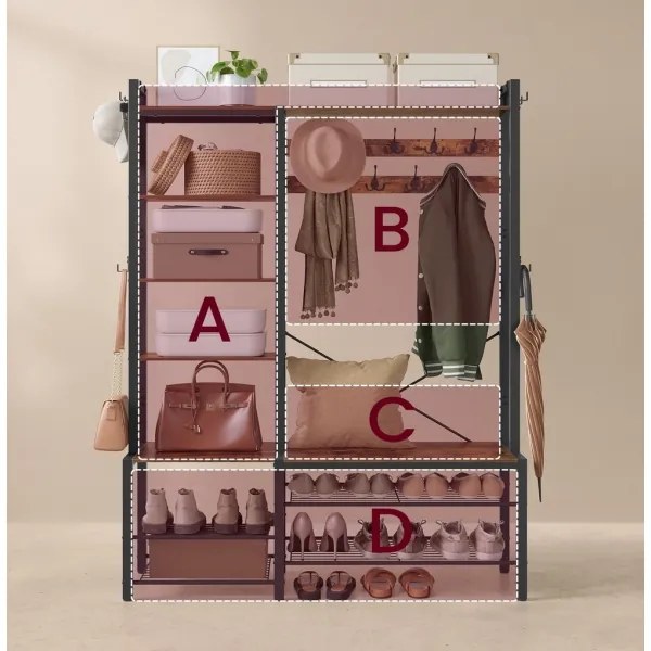 NAVOR álló fogas, barna/fekete