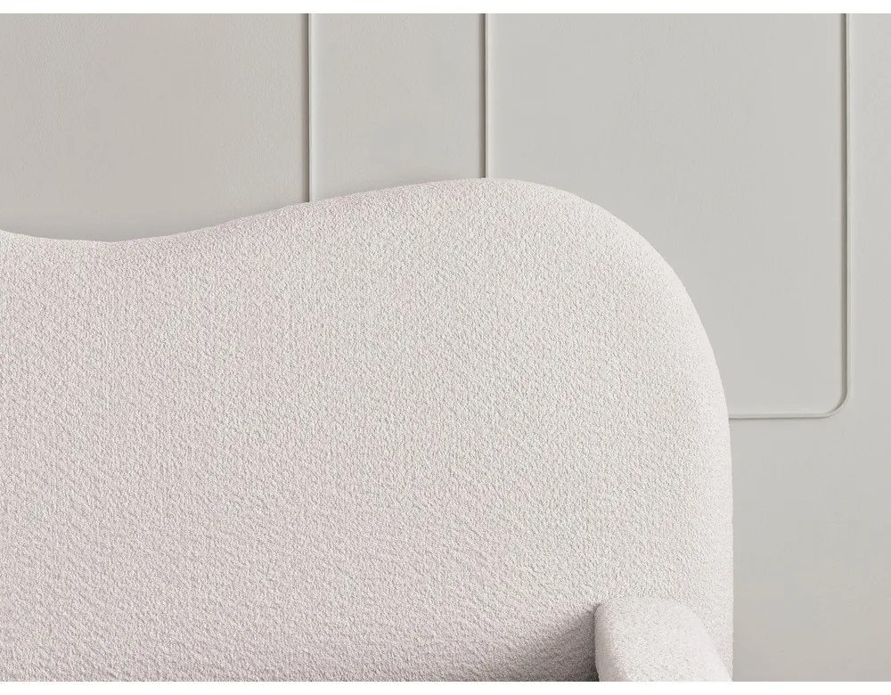 Fehér kárpitozott ágyneműtartós franciaágy ágyráccsal 140x190 cm Orlane – Bobochic Paris