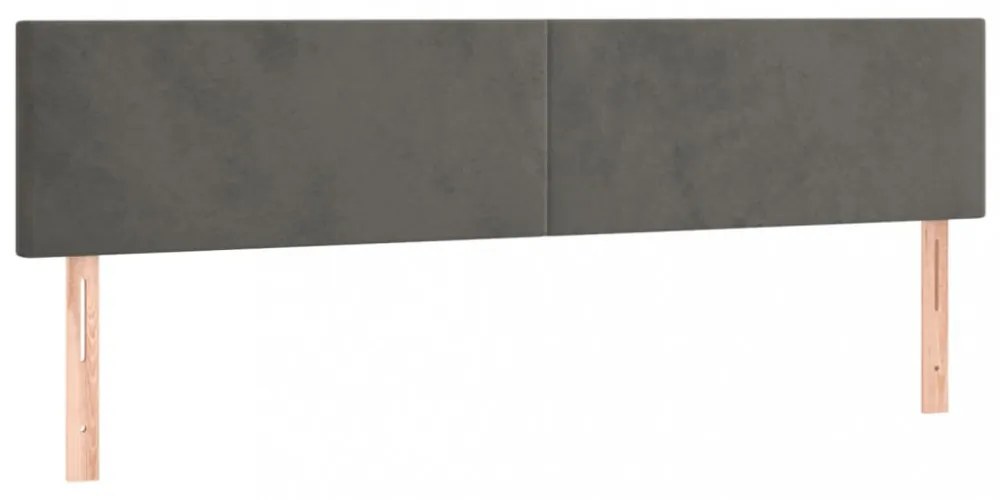 2 db sötétszürke bársony fejtámla 100x5x78/88 cm