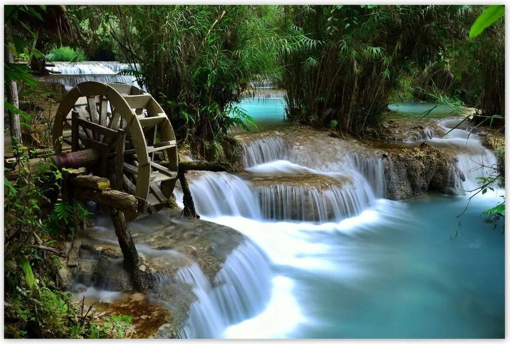 Poszterek 120x80 Fa malom a folyón