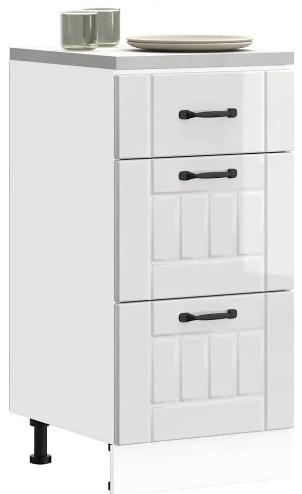 konyhai alsószekrény Lucca" magasfényű fehér, rétegelt fa"