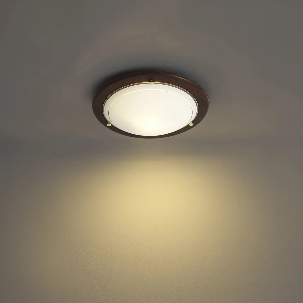 Klasszikus piros mennyezeti lámpa fehér üveggel - Mesiac