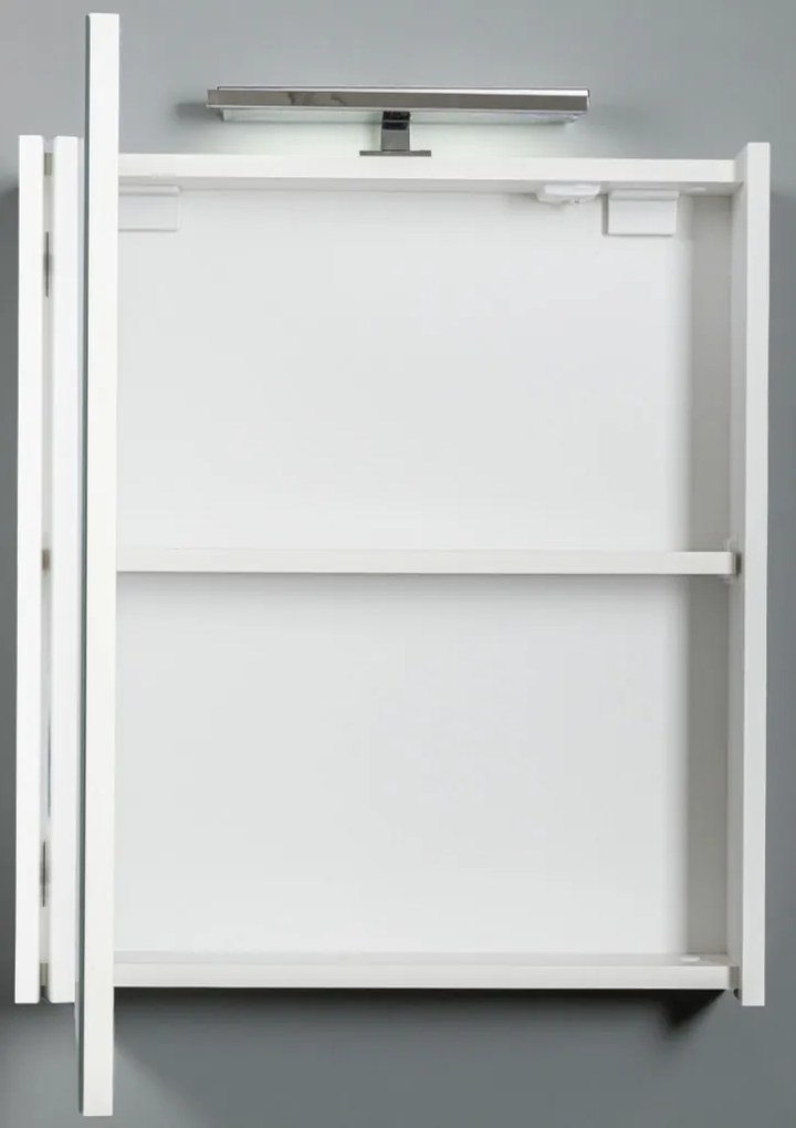 Piramida AKVA 60 H Tükrös fürdőszobai szekrény -1 ajtós kivitel - LED világítással - 60 x 69 x 13 cm