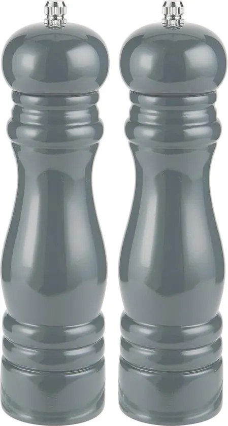 Sada 2 dřevěných šedých mlýnků na sůl a pepř GREY