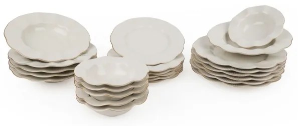 24 darabos étkészlet fehér/arany/porcelán