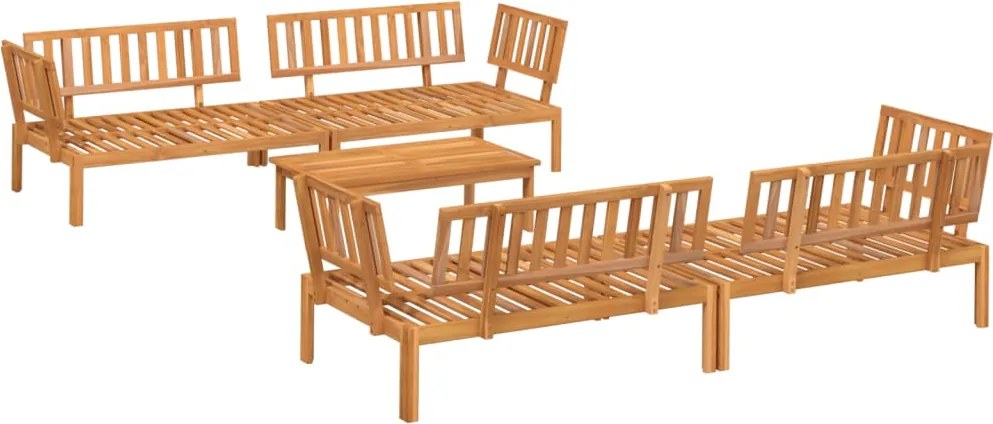 vidaXL 5 részes tömör akácfa kerti raklap ülőgarnitúra