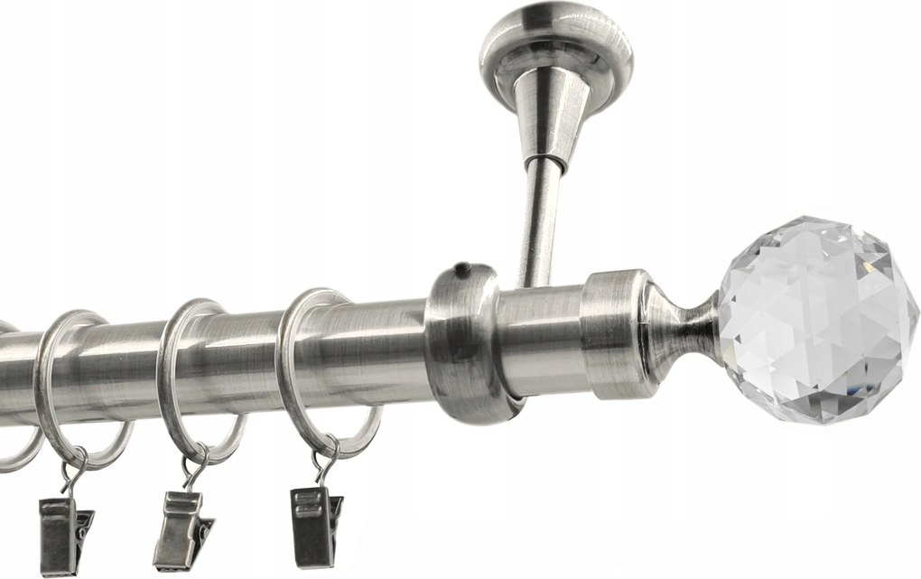 Egyrudas, mennyezeti karnis, nikkel színű, különböző végződésekkel Imperia Deco, 25 mm, 200 cm