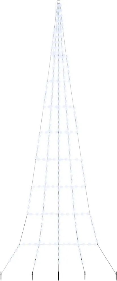 vidaXL LED Karácsonyfák talajráccsal Hideg fehér 511 cm Fém