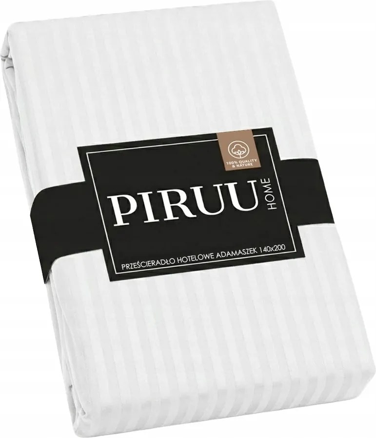 Fehér Adamaszek Lepedő 140x200 cm Hotel Minőség 100% Pamut