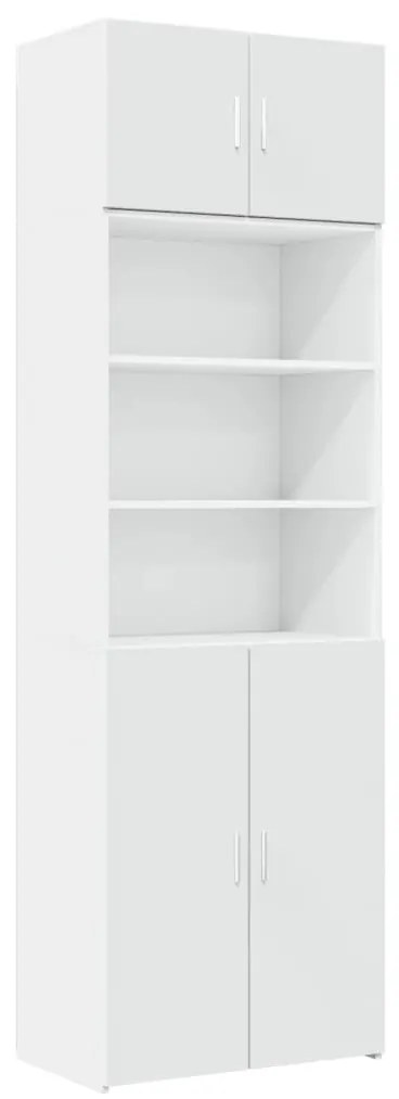 fehér szerelt fa tárolószekrény 70 x 42,5 x 225 cm