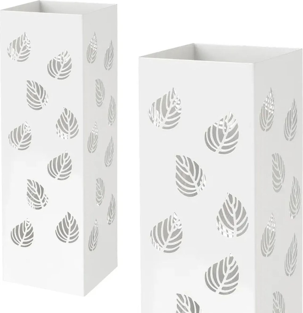 Esernyőtartó állvány Levelek fém fehér 16x49cm esernyő modern loft