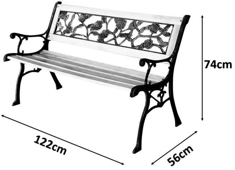 Gardenline Kerti pad 122 x 56 x 74 cm