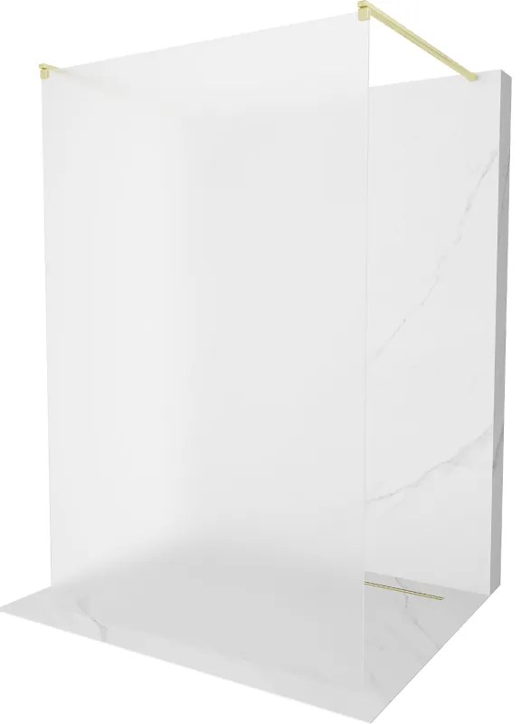 Mexen Kioto, Walk-In zuhany paraván 100 x 200 cm, 8 mm-es matt üveg, arany matt profil, 800-100-002-55-30