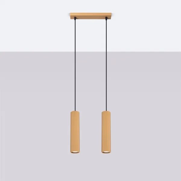 Sollux SL.1555 - Csillár zsinóron KARBON 2xGU10/10W/230V arany