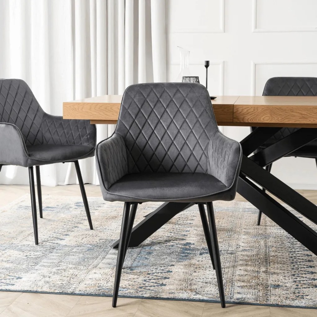 Elegáns Szürke Bársony Étkezőszék BRESSO