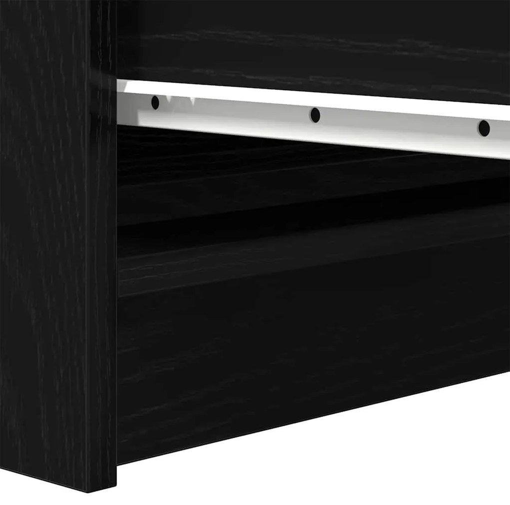 fekete tölgy szerelt fa tálalószekrény 100x35x99 cm