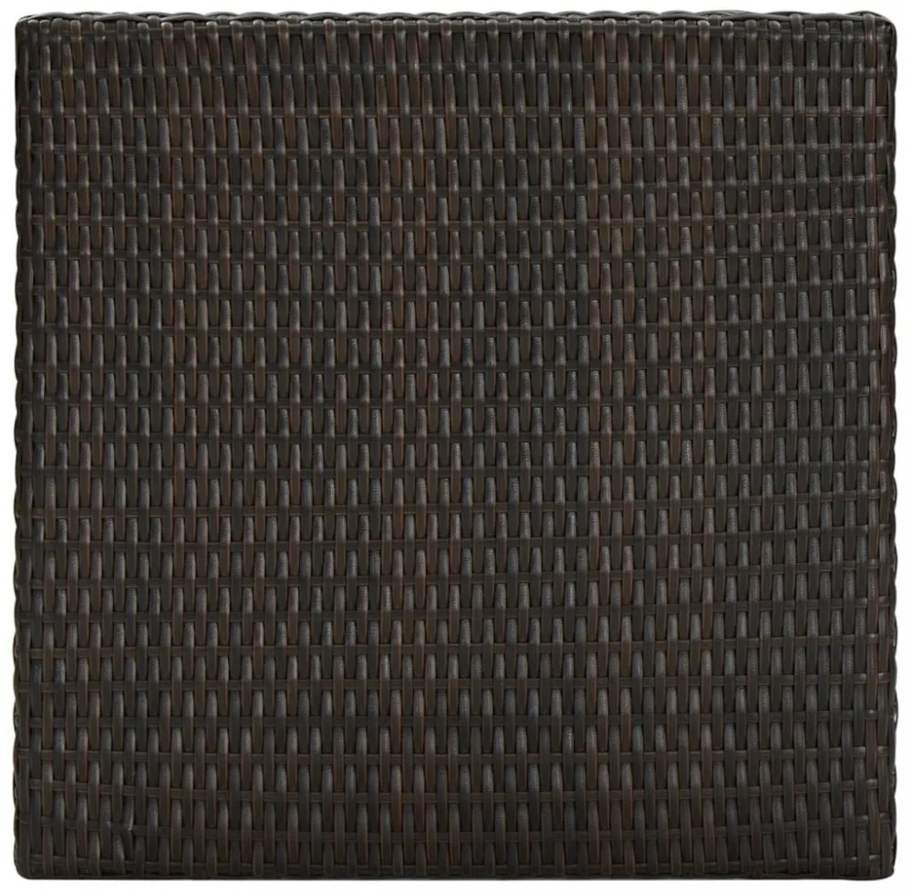 barna polyrattan kerti bárasztal 60,5 x 60,5 x 110,5 cm