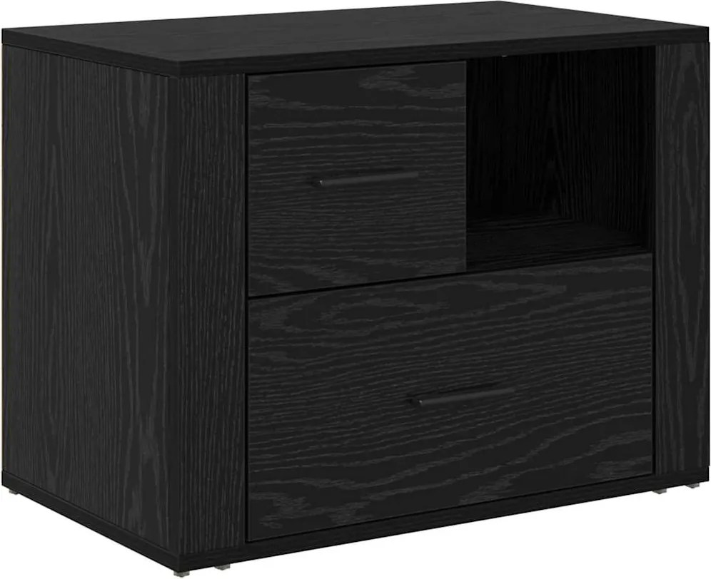 vidaXL Éjjeliszekrény fiókkal Fekete tölgy 35 x 60 x 50 cm Faanyag