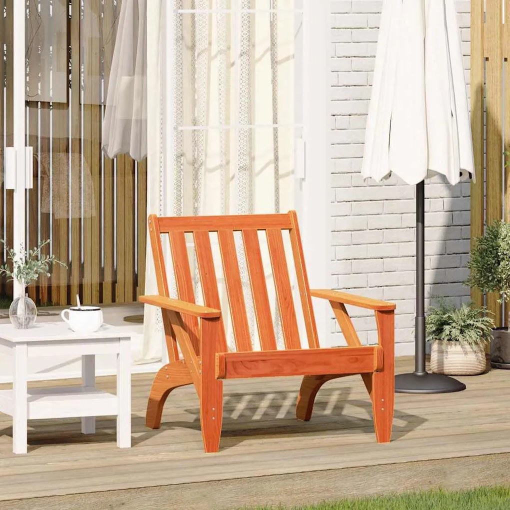 Kerti adirondack szék viaszbarna 75x77x77 cm tömör fa fenyőfa