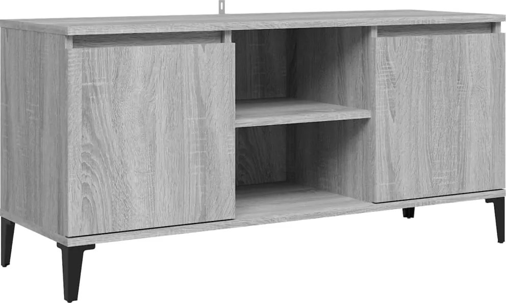 vidaXL szürke sonoma színű TV-szekrény fémlábakkal 103,5 x 35 x 50 cm