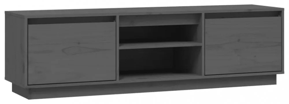 szürke tömör fenyőfa TV-szekrény 140 x 35 x 40 cm