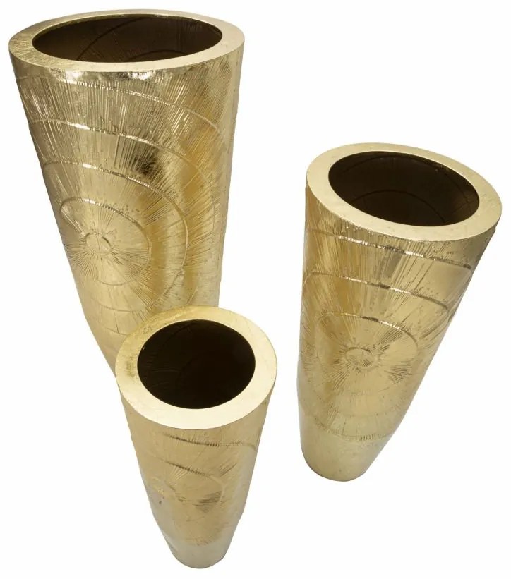 Vázatartó aranyszínű készlet 3 db ø 50,8x114,9-40x92,7-29,8x70,5cm