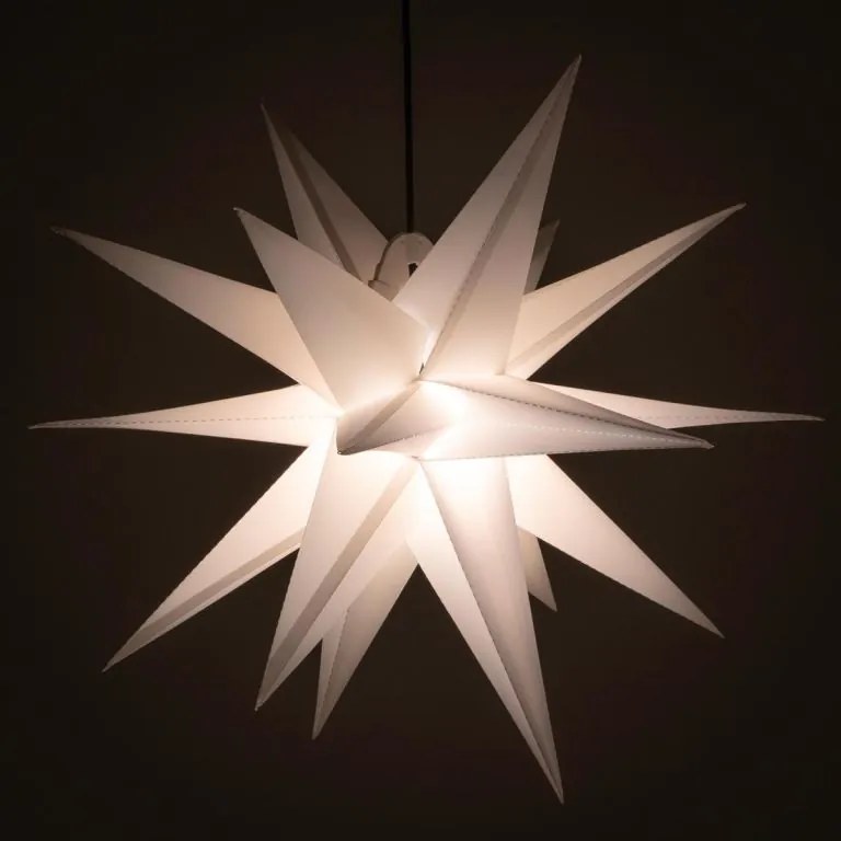 NEXOS Karácsonyi csillag időzítővel 1 LED 55 cm fehér