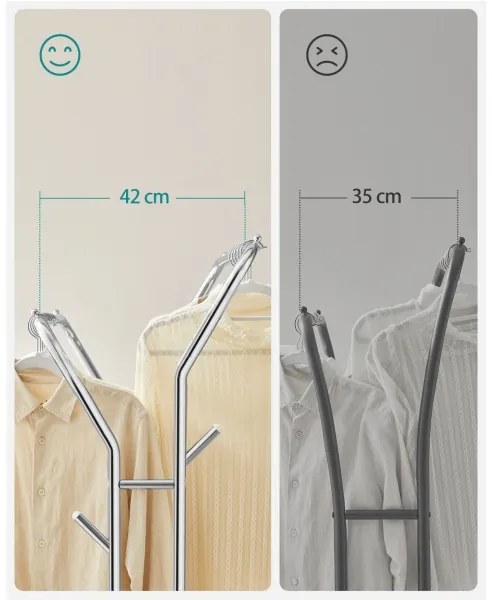 LINEA mobil álló ruhafogas, ezüst