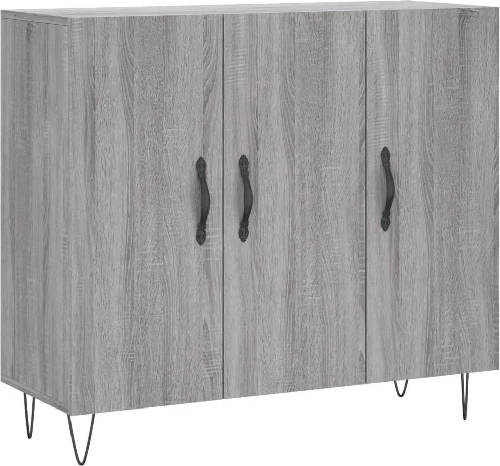 vidaXL szürke sonoma színű szerelt fa tálalószekrény 90 x 34 x 80 cm