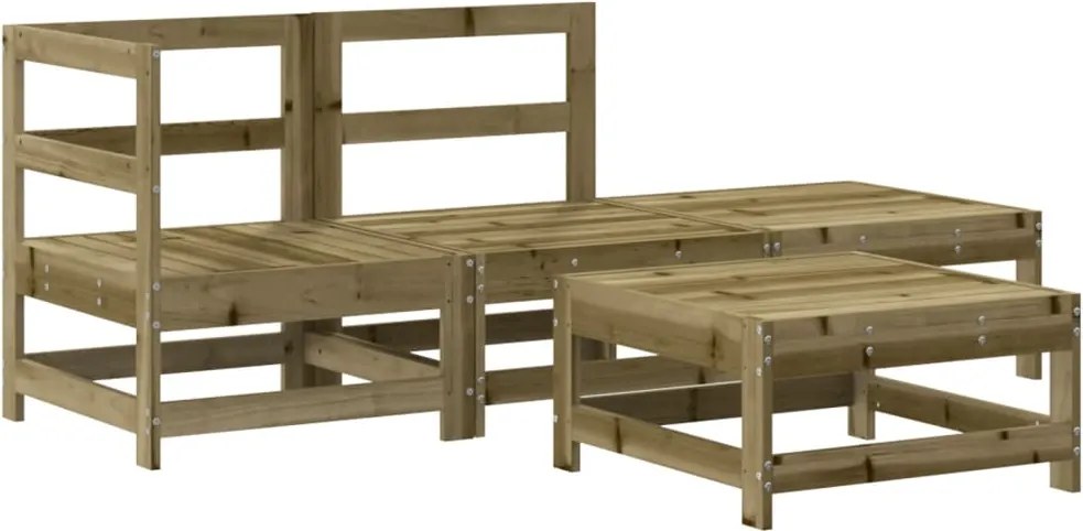 vidaXL 4 részes impregnált fenyőfa kerti pihenőgarnitúra