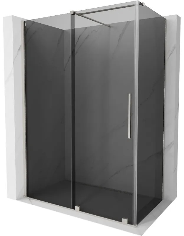 Mexen Velar, zuhanykabin tolóajtóval 160 x 80 cm, 8mm szürke üveg, csiszolt acél, 871-160-080-41-97