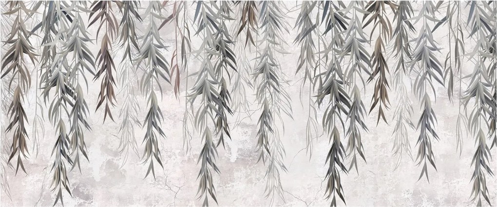 Kép - Fűzfa gallyak szürke vakolatban (120x50 cm)