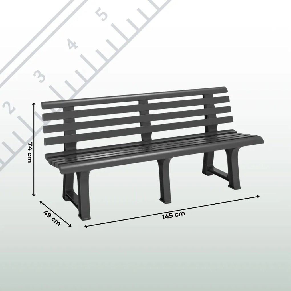 ORCHIDEA kerti pad, 145x49x74cm, antracit I.P.A.E-Progarden