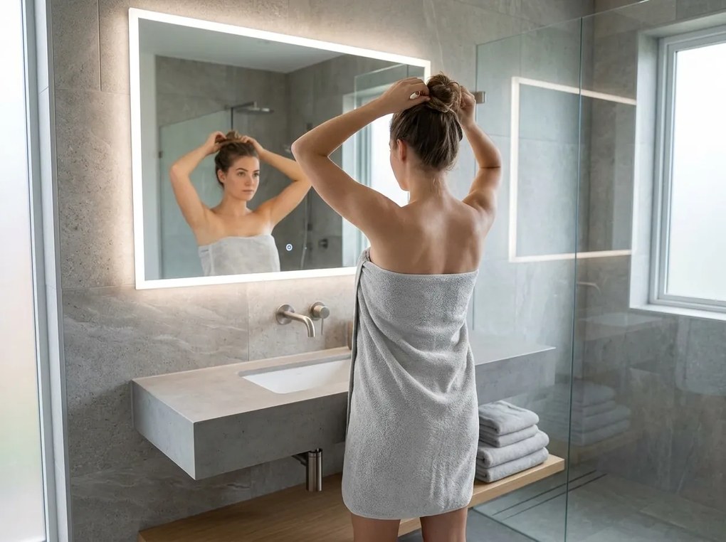 Fürdőlepedő NORIELLE 70x140 cm világosszürke, 100% pamut